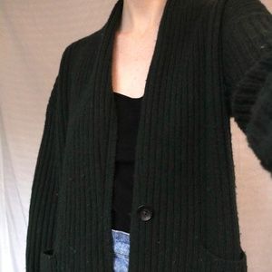 Dark green long cardigan